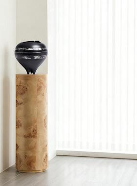 法式中古风树瘤皮圆底座酒店客厅玄关艺术品装置落地装饰品摆件