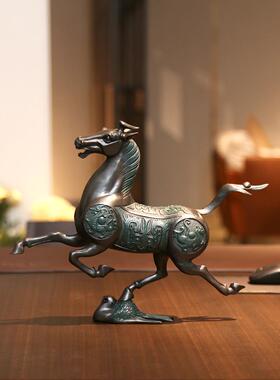 xyt全铜马摆件仿古马踏飞燕家居装饰品客厅办公室公司开业乔迁礼