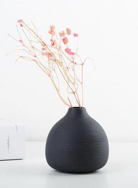 wd--1815约拉丝茶黑色陶迷你花几工艺品小简花器桌瓷面陶瓷花摆件