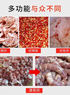 商用大功率32绞肉机强力全自动42碎肉馅机52大型不锈钢绞冻肉馅机
