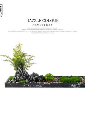 仿真绿植山石盆景摆件新中式客厅书房办公室造景植物盆栽软装饰品