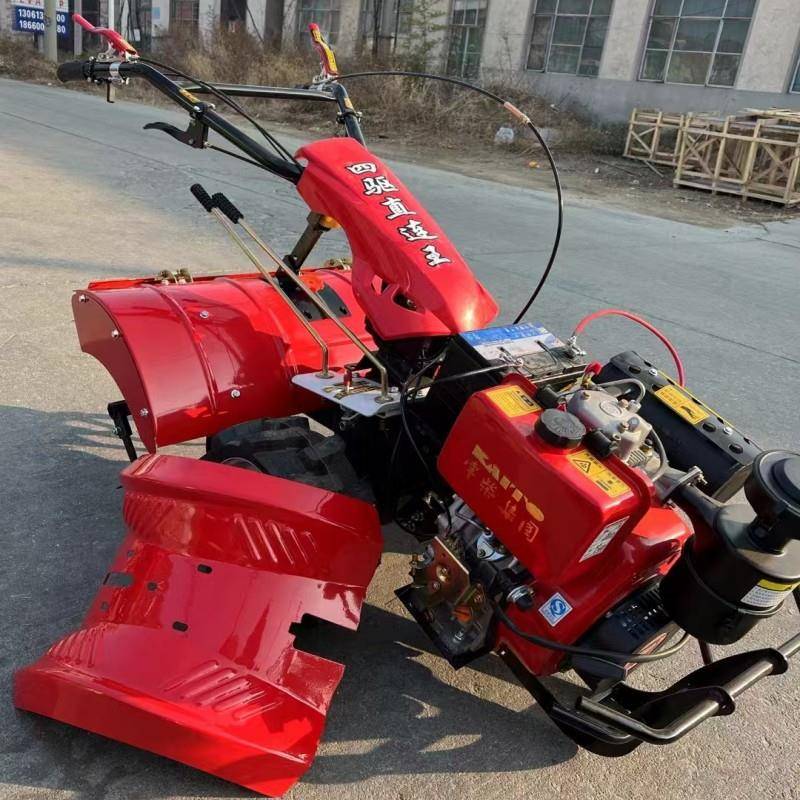 Four-wheel drive direct-connected orchard deep tillage machine, diesel 12-horsepower farmland rotator, direct-connected micro tillage machine