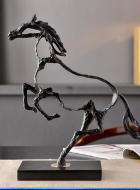 新款直销跨境骏马摆件高级感创意家居客厅金属动物装饰礼品礼物工