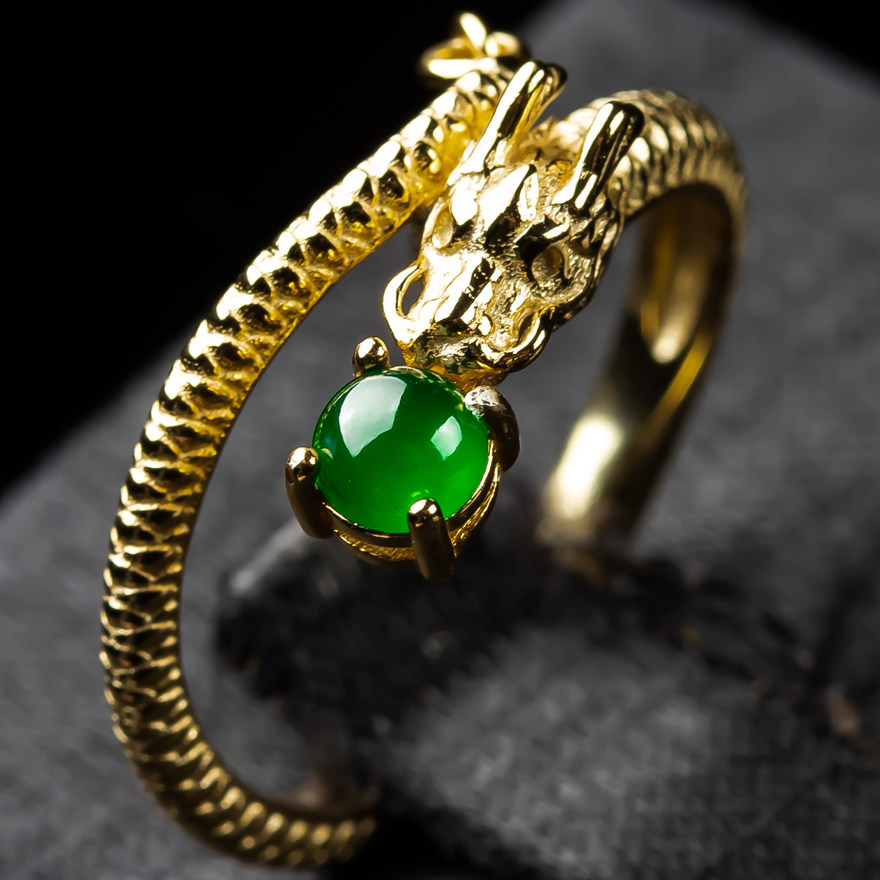 Natural jadeite ring for men and women authentic 925 luxury inlaid green clean and delicate egg ring 2.83g