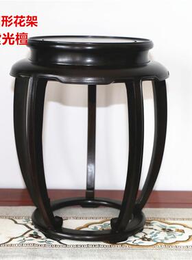 红紫光黑檀底座花几花瓶器玉檀文玩茶具摆JNQ件木底座微型盆景花