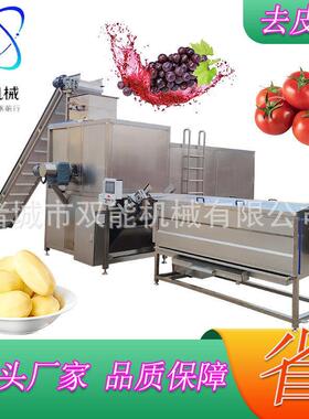 黄桃头加工蒸汽脱皮机 隆坤 葡萄全自动加工设备生产线厂家现货