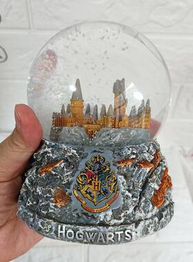 新款大号哈利水晶球摆件城堡水晶球摆件猫头鹰水晶球生日礼物