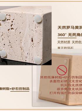 天然黄洞托盘件酒店罗马黄洞室大理石洗漱品石玄摆关首饰香薰收纳