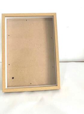 灯光画相框中式可拆卸中空3cm画框实木DIY 摆台桌面装饰画相框