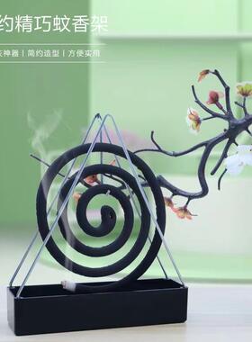 Creative ironwork triangular mosquito coil holder, with a sa