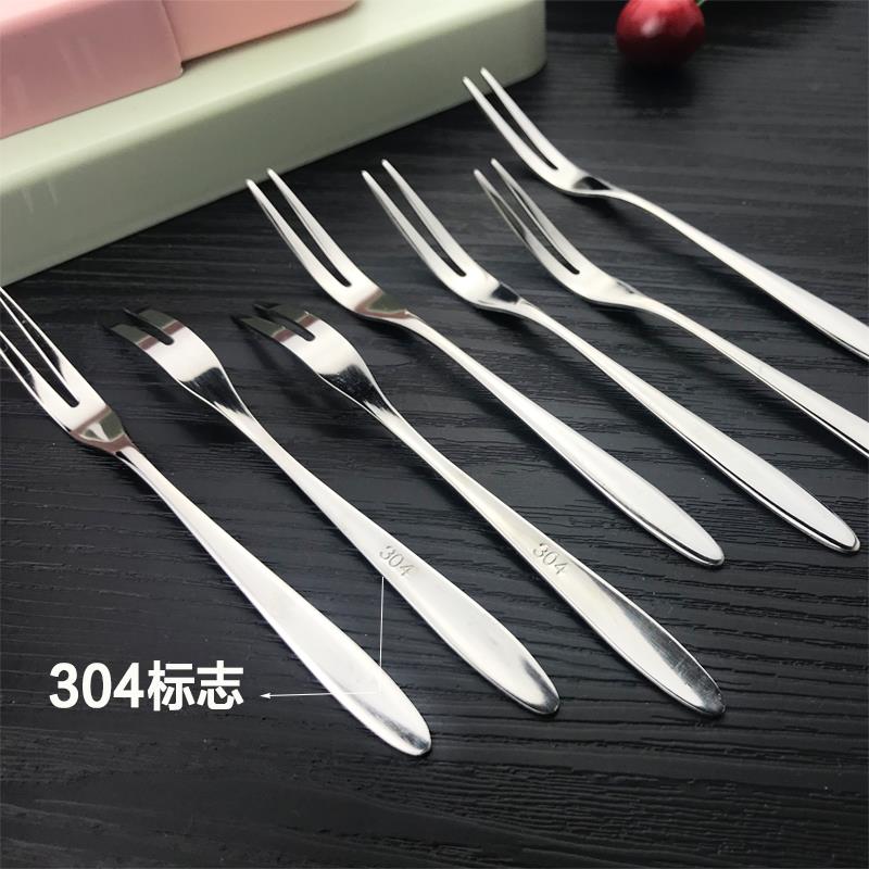 水果叉套装304不锈钢创意可爱小叉子家用欧式蛋糕签水果插收纳瓶
