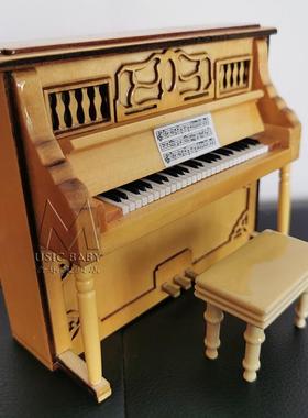 正品模钢琴型生日礼物木质彷真迷你立式亮钢琴模摆型件光烤漆送女