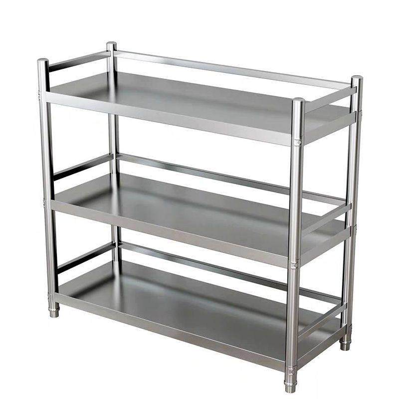 加厚304不锈钢厨房置物架烤箱微波炉收纳架多层落地带围栏放锅架,淘宝优惠券,粉丝福利购,淘宝优惠卷