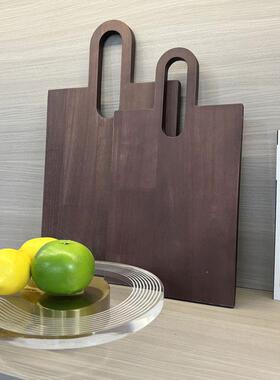 现代简约创FQP木质餐砧板托板样板间客厅玄关家居装饰意盘厨房饰