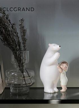 创意抱抱熊送女友闺蜜女孩生日礼物摆件卧室桌面儿童房装饰品摆设