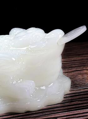 天然阿富汗玉石金蟾招财摆件店铺开 业家居乔迁礼品客厅办公装饰