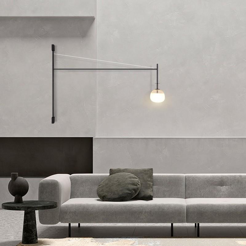 北欧客厅卧室床头现代简约背景墙过道餐厅创意长臂杆线条几何壁灯 - 图2