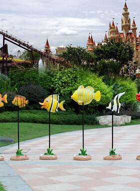 海品洋动物HY1137-仿真热带鱼插雕件塑户海洋水池小外园林景观装