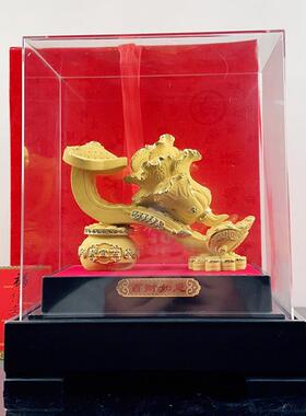 白菜摆件 绒沙金百财如意三件套金白菜摆件 金店保险公司4S店礼品