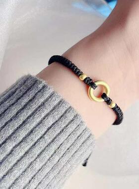 Minsheng Sweet Circle Woven Hand Rope Small Fresh Black Red