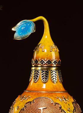 箐铜记 《富贵满堂》葫芦铜摆件家居装饰品客厅玄关办公室送礼品