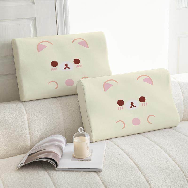 卡通轻松熊牛奶绒乳胶枕套40*60儿童30*50乳胶枕四季通用可拆洗,淘宝优惠券,粉丝福利购,淘宝优惠卷