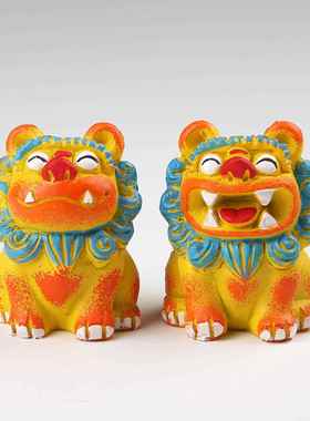 高档狮三百|居狮圆圆 国潮桌办面摆件中国风喜家国风公原创可爱礼