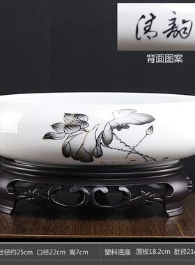 哥窑碗莲水仙专用水培花盆陶瓷大口径家用阳台一叶莲水养植物容器
