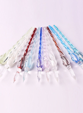 玻璃笔彩色墨水蘸水签字笔漫画试色笔玻璃沾水笔钢笔笔搁笔架笔托