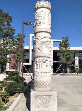 华表龙柱石雕盘龙文化柱大理石广场华表龙柱石材龙柱雕刻可安装