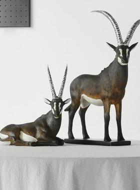 羚羊动客物摆件家居厅办公书房CF112092创意桌境面摆设树脂工艺室