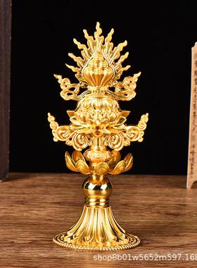 藏族家居用品摆件鎏金七政珍宝合金轮王七宝装饰摆件