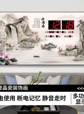 中国风电子万L中国风钟年历钟表装厅挂钟餐厅创客意挂饰画厂家ED