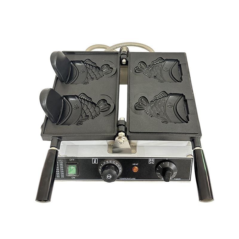 Electric heating two bream grill machine small fish pancake machine snack equipment commercial large opening double fish grill machine business stall