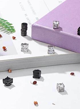 6 Pairs of Magnetic Stud Earrings Men and Women Black Magnet