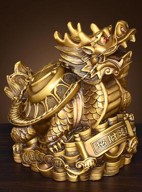 纯黄铜龙龟摆件金钱龙龟八卦龙龟铜龙龟家居办公室店铺装饰工艺礼