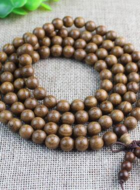 金丝檀木手串.沉水料佛珠颗木质文玩似金丝楠木女手链饰品