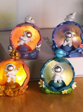 创意太空人宇航员星球小夜灯卡通男孩儿童房间卧室床头装饰小台灯