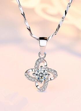 四叶草项链水晶锁骨气质首饰吊坠