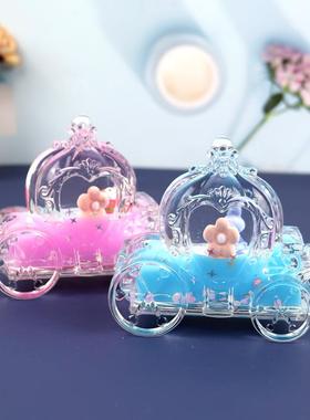 儿童玩具卡通漂浮沙漏摆件南瓜车创意油滴笔插液体流沙玩具摆件