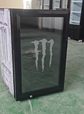 70L激光LOGO发光玻璃门饮料展示柜冰箱冷柜出口能量饮料冰箱桌面