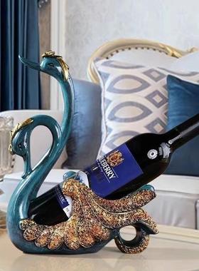 创意天鹅红酒架摆件欧式葡萄酒瓶架客厅桌餐酒柜装饰品礼物