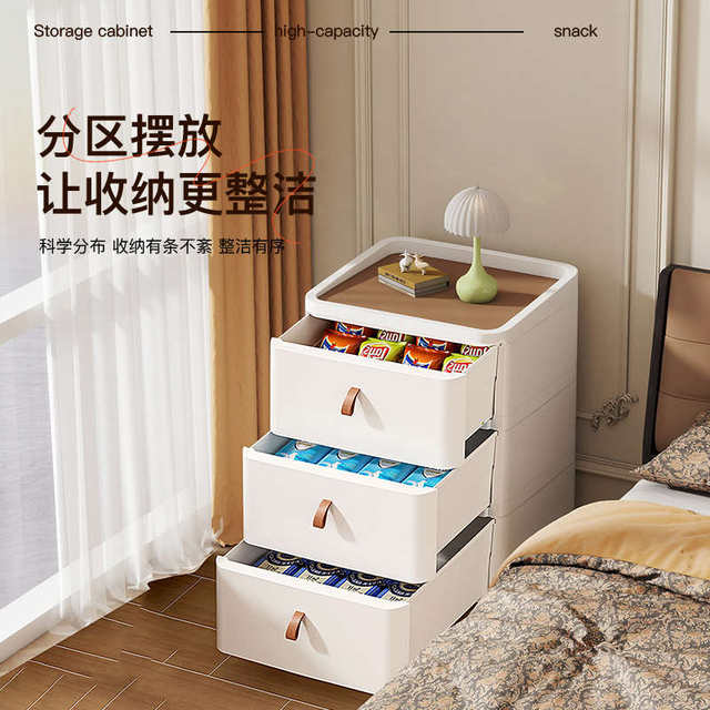 Deeper-style drawer storage cabinet storage cabinet household slit storage cabinet thickened Japanese bedroom bedside cabinet