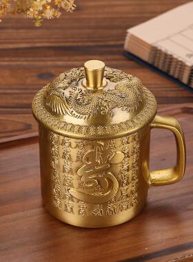 厂家 福寿茶缸 百福铜茶杯 铜茶缸 工艺品摆件