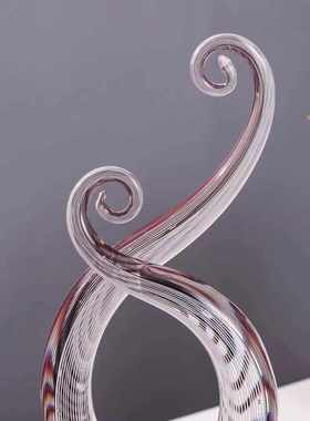 创意玻璃雕塑艺术摆件纯手工古法琉璃家居软装饰工艺品样板房装饰