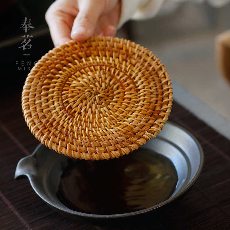 Scratch pottery kiln change kung fu tea set water storage dry brewing table pot bearing tray Japanese style pot mat tea tea set accessories