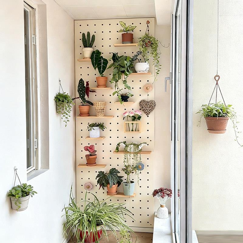 Hole board solid wood customizable entrance porch storage rack desk background wall decorative hanging display rack