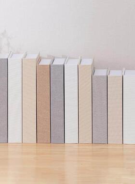 素色麻布料假书装饰品书样板间道具模型书办公室书柜彷真书摆件