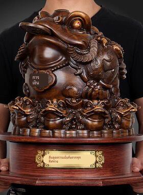 轻奢高档招财金蟾摆件三足蟾蜍店铺办公室收银台装饰品开业礼品