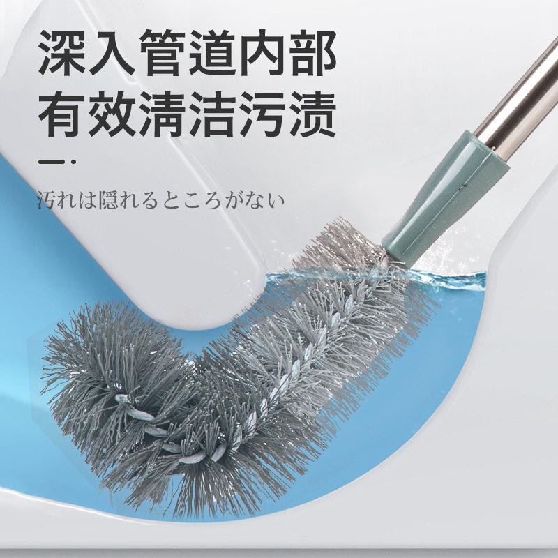 Steel ball brush long handle toilet brush household no dead angle toilet brush squat toilet 2026 new right angle cleaner